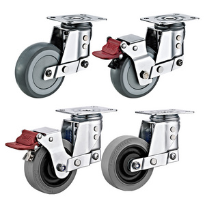 3"4"5"  Industrial shock absorber caster wheels swivel TPR caster thermoplastic rubber wheels anti-static trolley wheel