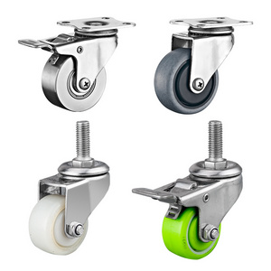 1.5" 2" stainless steel light duty trolley caster wheels small PU/TPR/NYLON/CONDUCTIVE/solid stainless steel caster