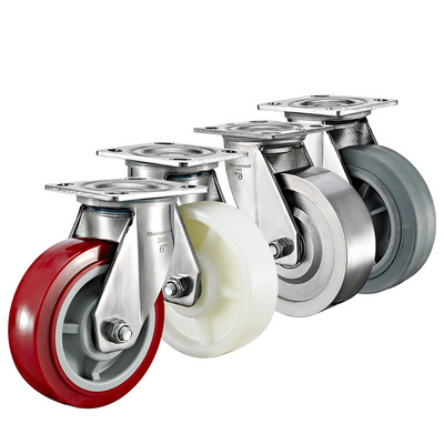 4" 5" 6" 8" stainless steel heavy duty caster wheels trolley casters TPR wheel rubber wheels anti-rust casters