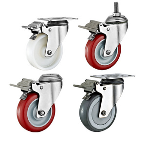 3"4"5" PU TPR NYLON wheels 3inch 4inch 5inch trolley anti-rust rust-resistant casters castor wheel stainless steel caster wheels