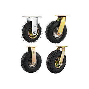 6" 8" 10" Heavy duty Inflatable casters pneumatic rubber wheel pump caster trolley wheels industrial caster