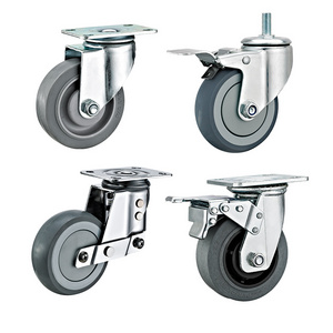 3"4"5"6"8" Heavy duty TPR casters swivel non marking industrial muting castor wheels for trolley