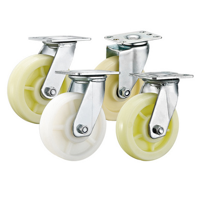 4"5"6"8" Heavy duty industrial swivel caster wheels nylon Plastic PP wheels outdoor hand trolley casters