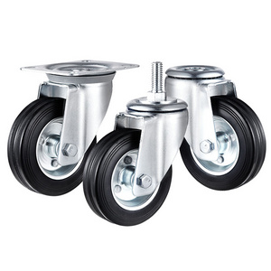 3.2" 4" 5" 6" 8" industrial caster trolley caster wheels rubber wheel rubber casters