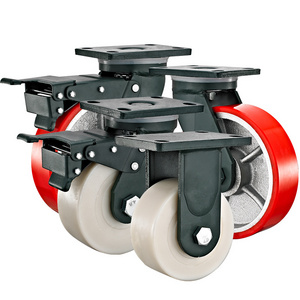 4"5"6"8" High loading caster Industrial swivel Machinery castors Cast Iron PU/MC NYLON trolley caster wheel heavy duty