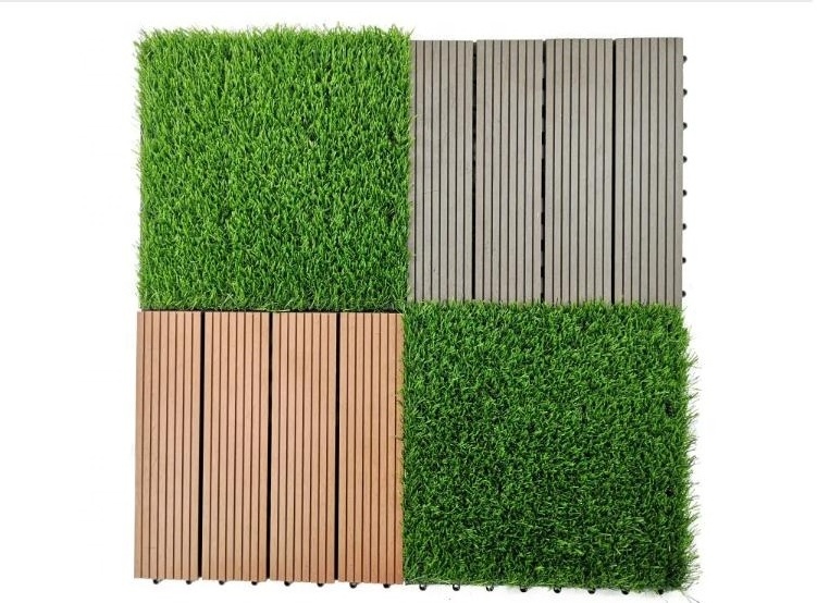 Artificial Grass Turf Tile Indoor and Outdoor Artificial Turf Tiles, DIY All Weather Fake Grass Pet Lawn Mat, Interlocking