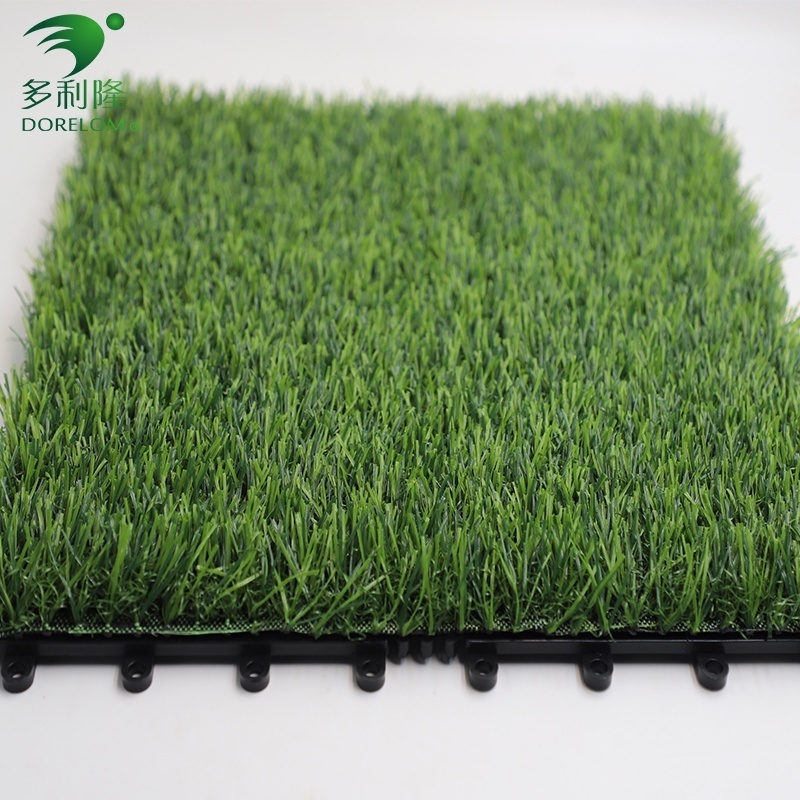 Artificial Grass Turf Tile Indoor and Outdoor Artificial Turf Tiles, DIY All Weather Fake Grass Pet Lawn Mat, Interlocking