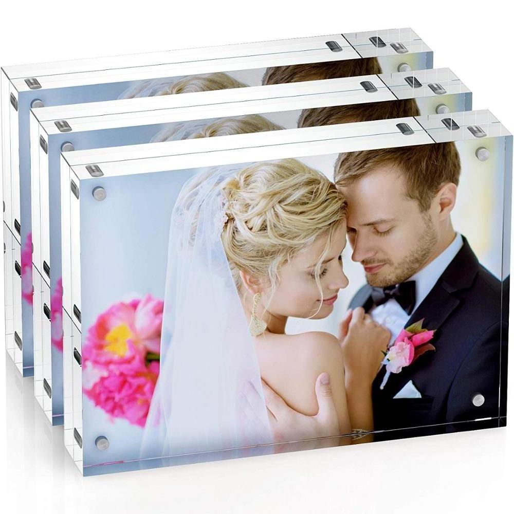 Factory wholesale 4x6 5x7  8x10  8.5x11 Curved Clear Magnetic Organic Glass Photo Frames Acrylic Picture Frame