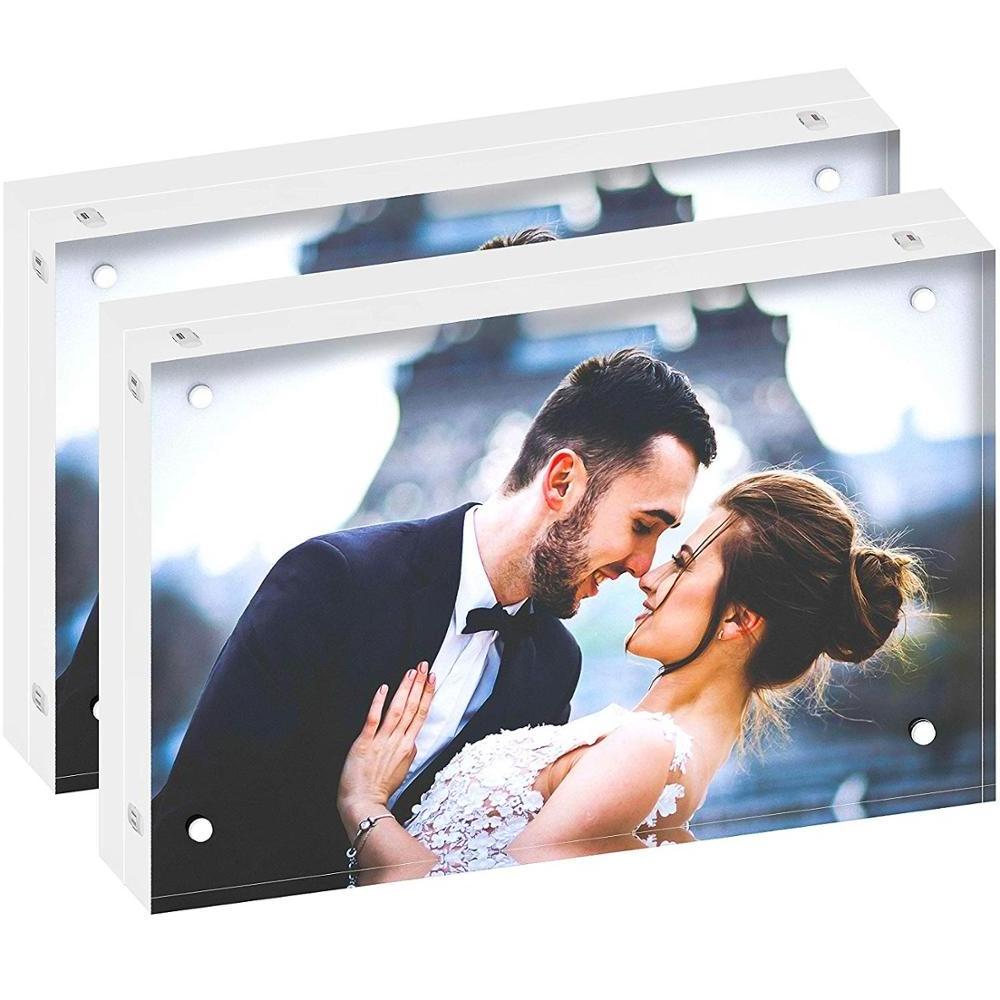 Factory wholesale 4x6 5x7  8x10  8.5x11 Curved Clear Magnetic Organic Glass Photo Frames Acrylic Picture Frame