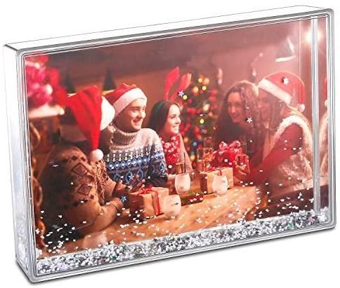 Plastic Snow Globe With Photo Insert Acrylic Sublimation Snow Ball Photo Frames With Liquid