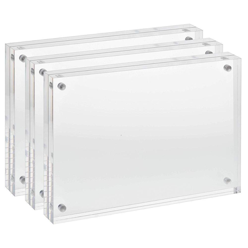 Factory wholesale 4x6 5x7  8x10  8.5x11 Curved Clear Magnetic Organic Glass Photo Frames Acrylic Picture Frame