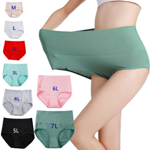 Women's Plus Size Panties High Waist Modal Cotton Pants Tummy Control High Elastic Panti M-6XL Bamboo Brief Plus Size Underwear