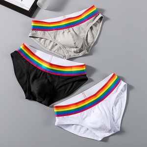 Hot Selling Rainbow Cotton Men's Boxers Briefs Gay Underwear