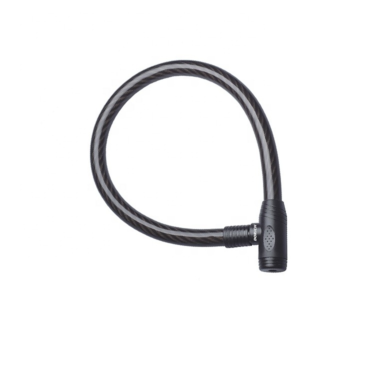 Wholesale Durable Long Flexible Cable Folding wire lock high security black bike lock Anti-theft cable lock with keys