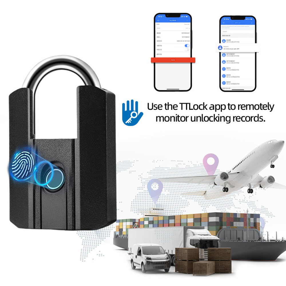 Wholesale Weatherproof Anti-Theft Padlock for Gym Biometric Locke and Storage Smart Fingerprint Key Unlock Pad lock