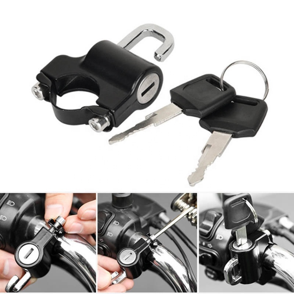 Motorcycle Anti-theft E-bike Grip Ring Security Lock Helmet Fixing Zinc Alloy Lock Bicycle 22-24mm Handlebar Lock