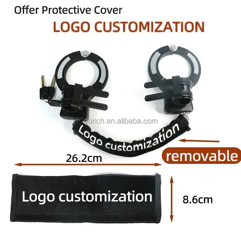 Hardened Steel Silicone Coated Handcuff Shape Security Guard Against Theft Heavy Duty Motorcycle Bike Grip E Scooter Lock