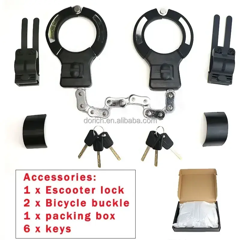 Hardened Steel Silicone Coated Handcuff Shape Security Guard Against Theft Heavy Duty Motorcycle Bike Grip E Scooter Lock