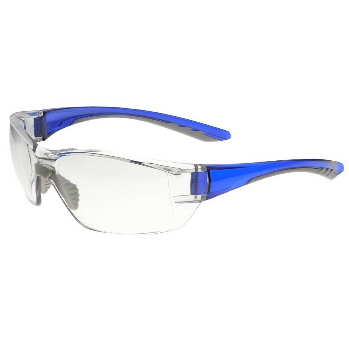 Transparent one piece wraparound safety glasses