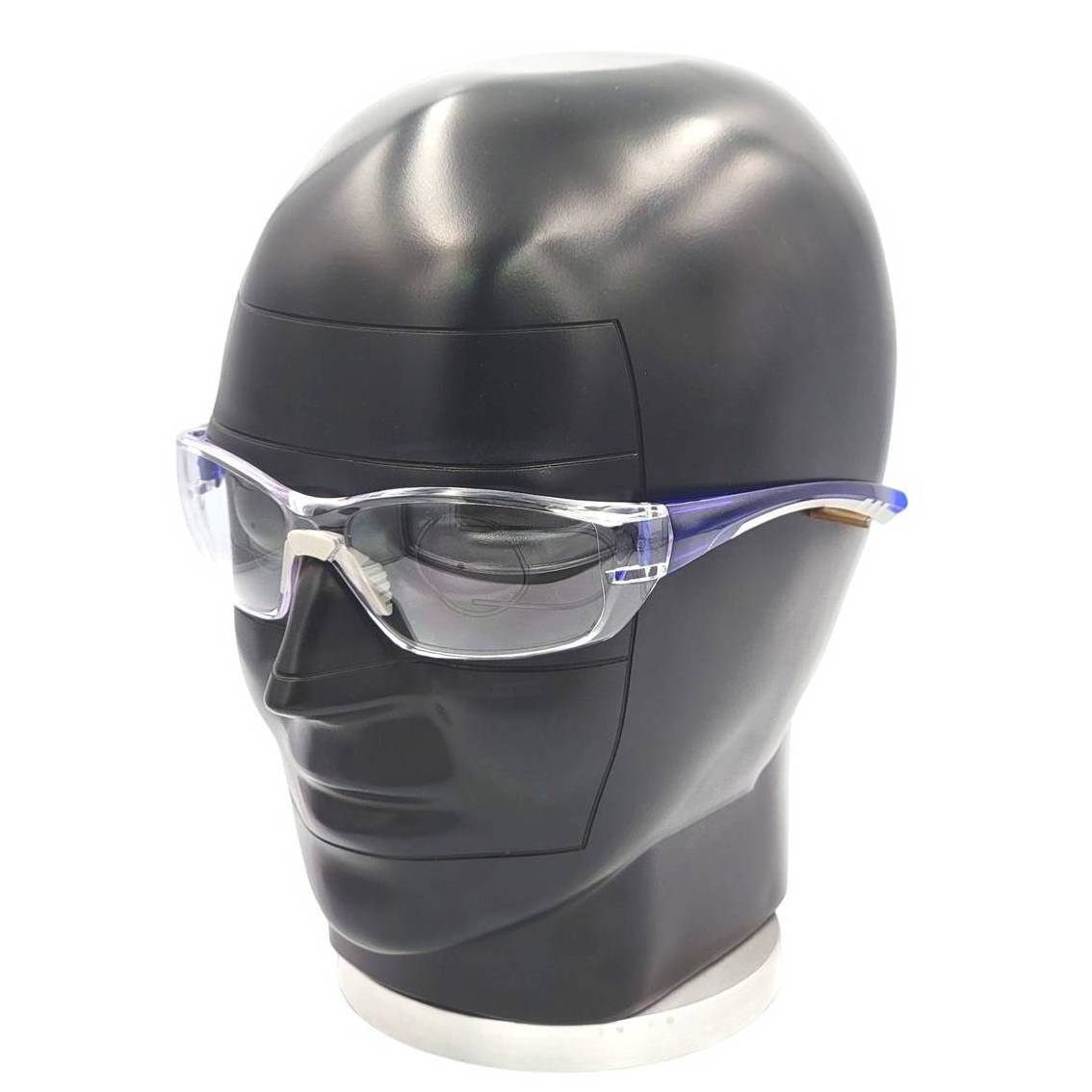 Transparent one piece wraparound safety glasses