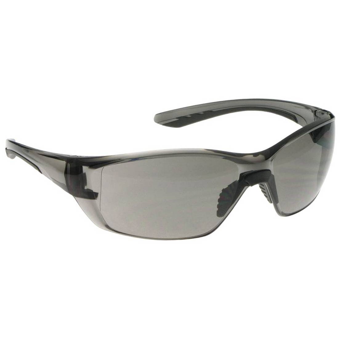 Transparent one piece wraparound safety glasses