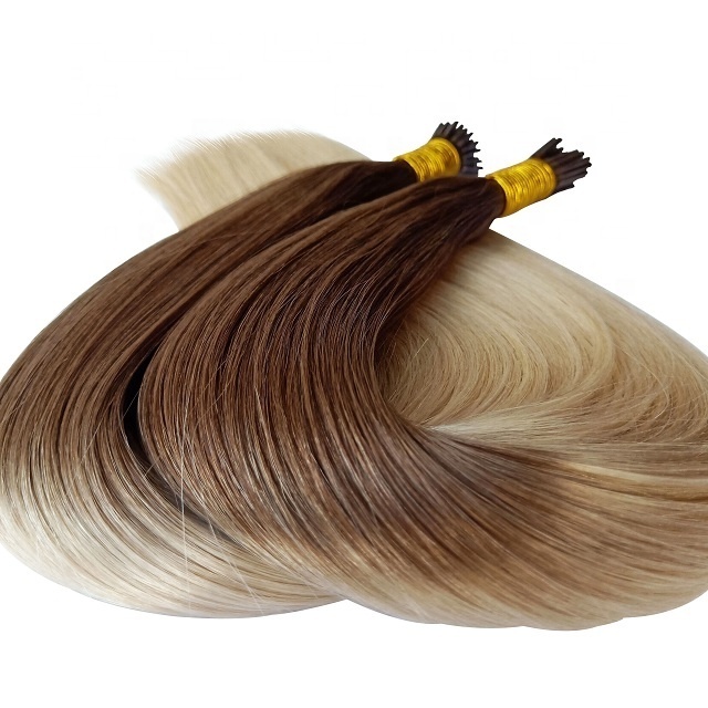 Wholesale Price Thick Ends Cuticle Aligned Human Remy Russian/European Hair Prebonded Keratin I Tip Extensions