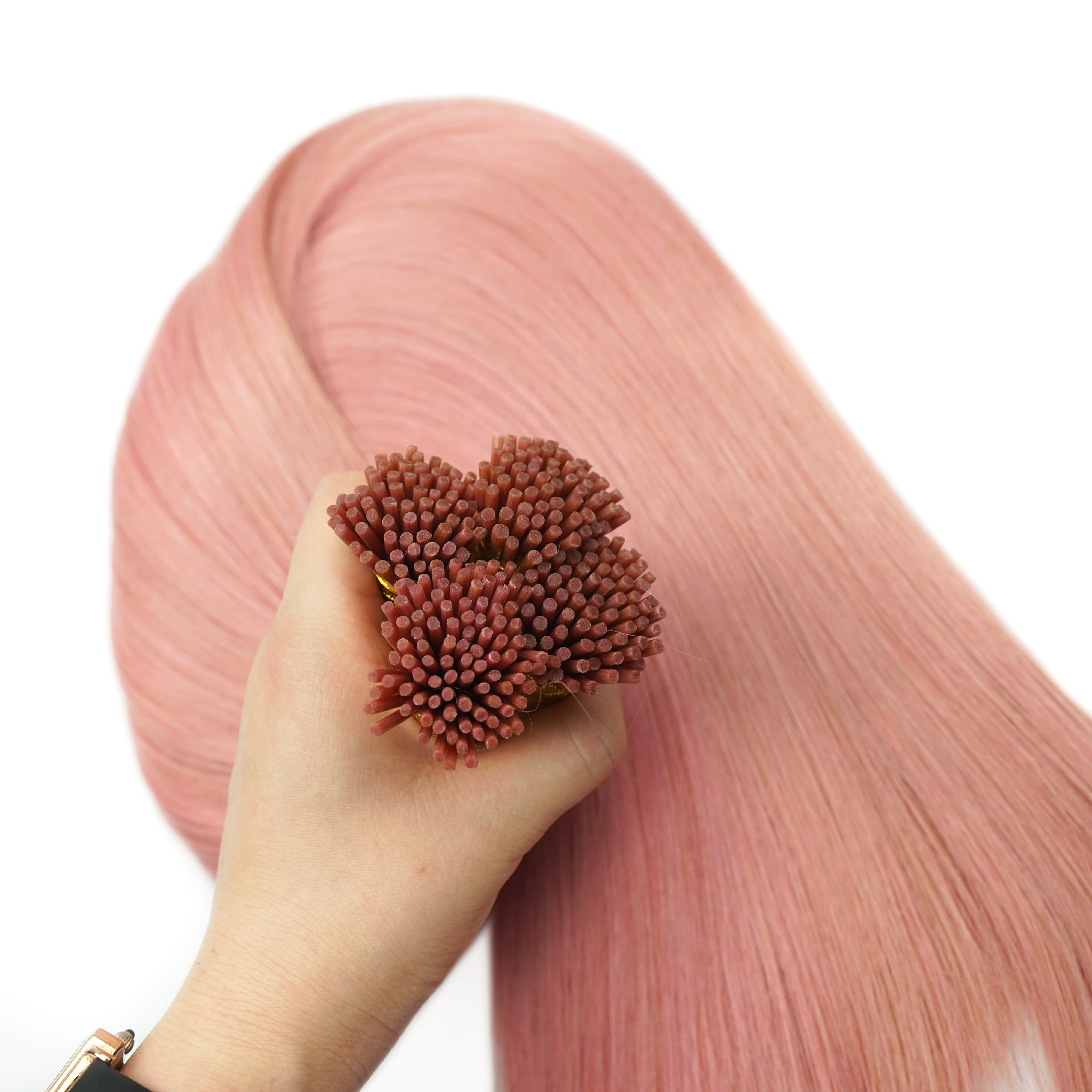 2024 Double OMBRE Nail Tip Twist Yaki Human Hair Woven Private Label 100% Woven Hair I Tip 100% Human Hair Dry