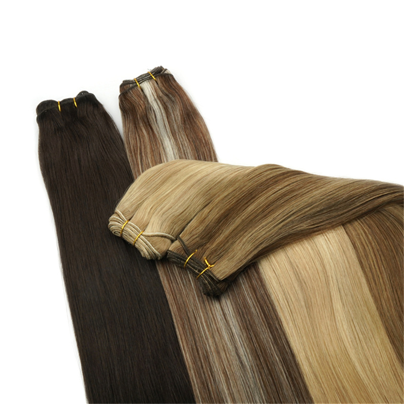 Luxury Double Drawn Machine Weft 100%Russian/European Human Remy Hair Extensions Full Cuticles Wholesale Price