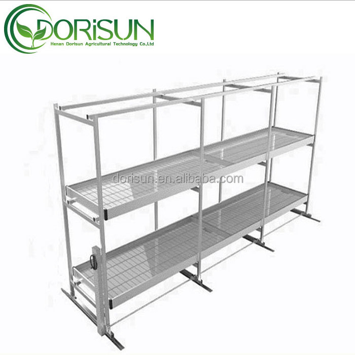 Hydroponics Microgreen Multi Layer Aluminum Mushroom Nft Indoor Moving Shelves Grow Rack with Light