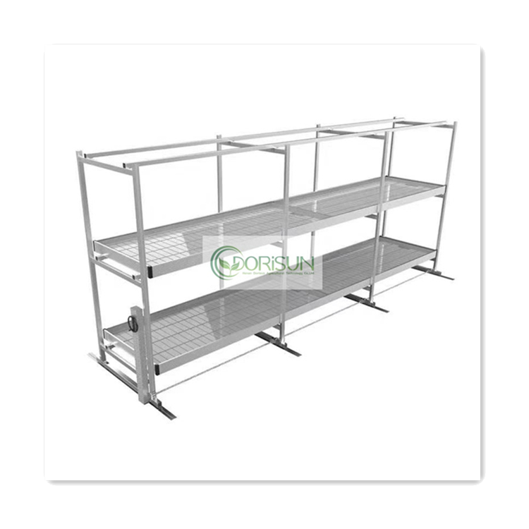 Microgreen rolling benches hydroponic vertical indoor plant metal rack growing shelf for shiitake mushroom