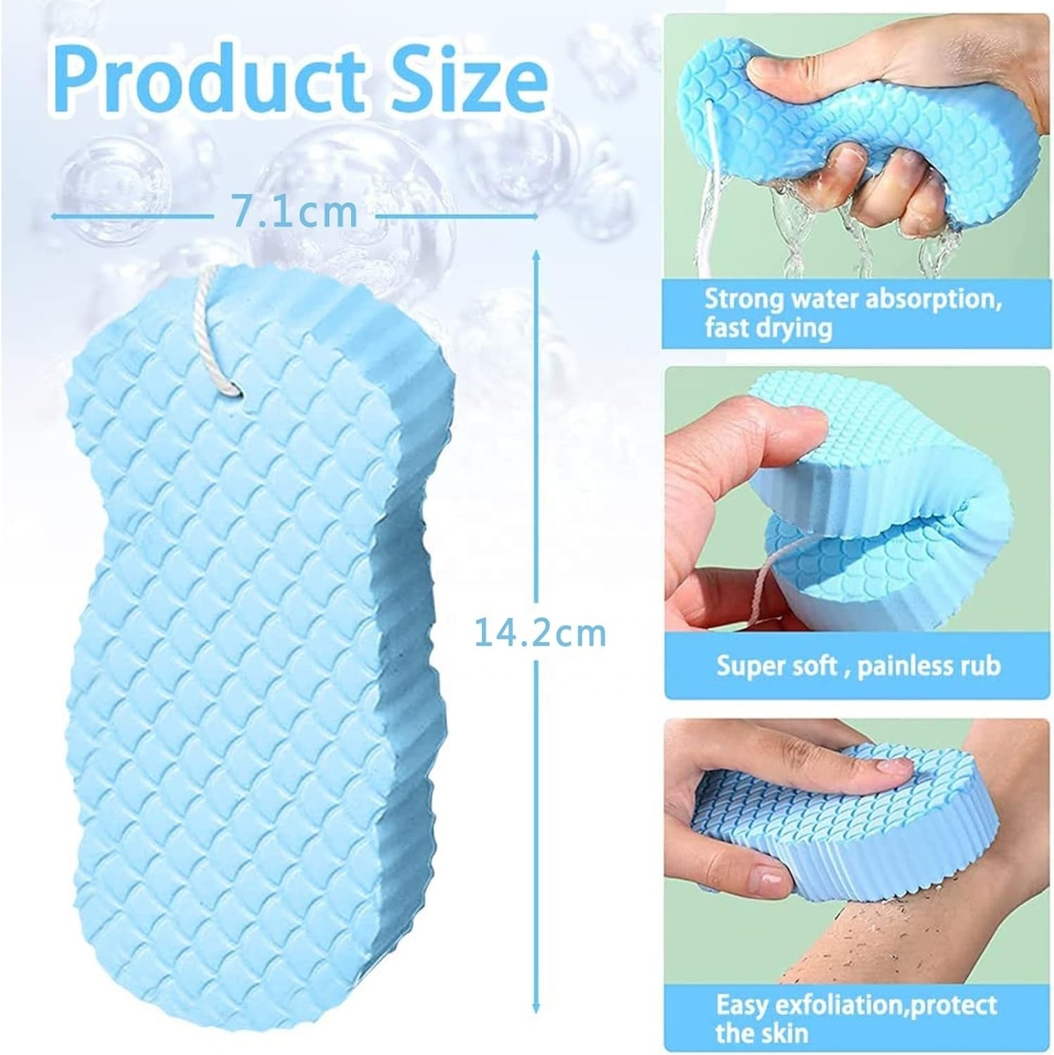 Hot Reusable Spa Scrub Exfoliator Dead Skin Remove Soft Exfoliating  Baby Bath Sponge Shower Brush