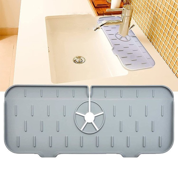 2023 New Kitchen Faucet Sink Splash Guard, Silicone Water Catcher Mat  Sink Draining Pad Behind Faucet, Faucet absorbent pad