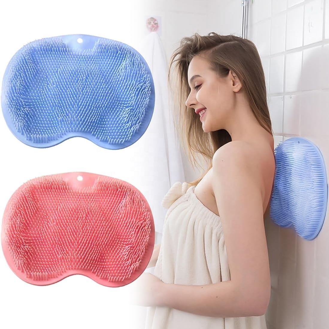 Hot Sell Silicone Bath Massage Cushion Cleaning Brush with Suction Cups Foot Back Scrubber Body Bath Shower Back Brush