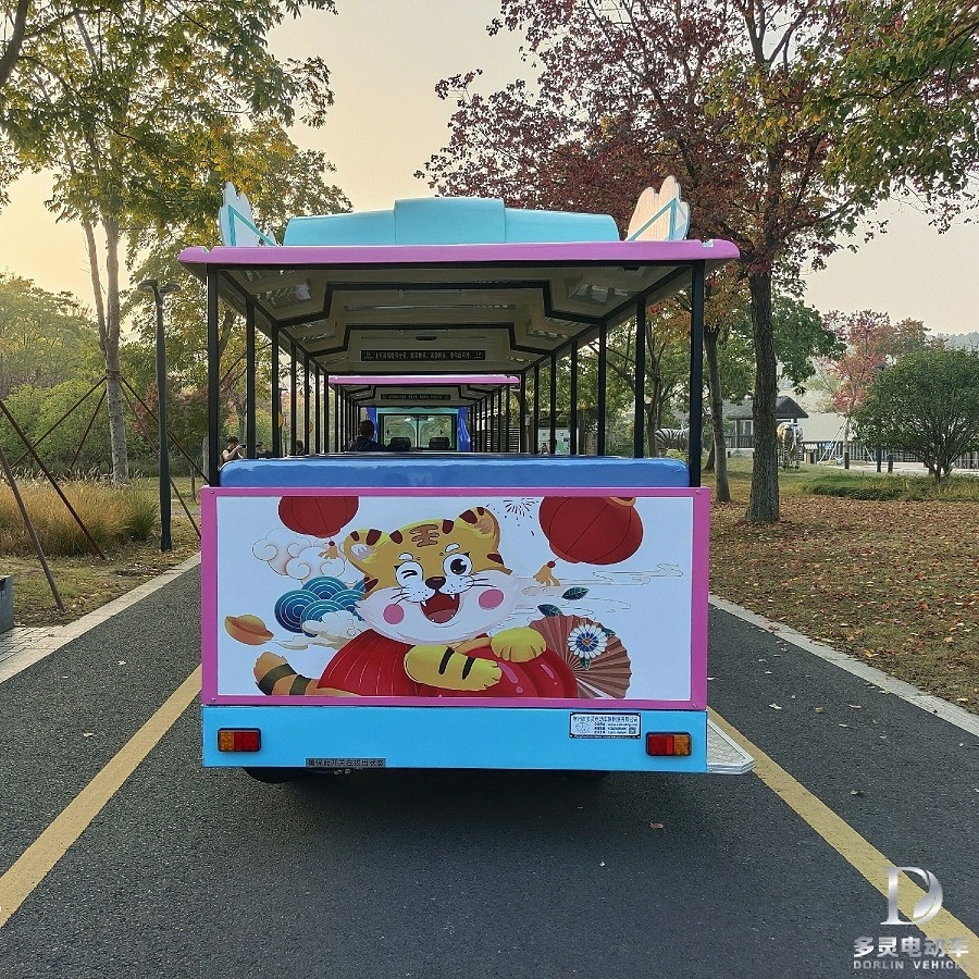 Lithium battery ocean coast theme water park electric trackless tourist road train best price for passenger kids amusement ride