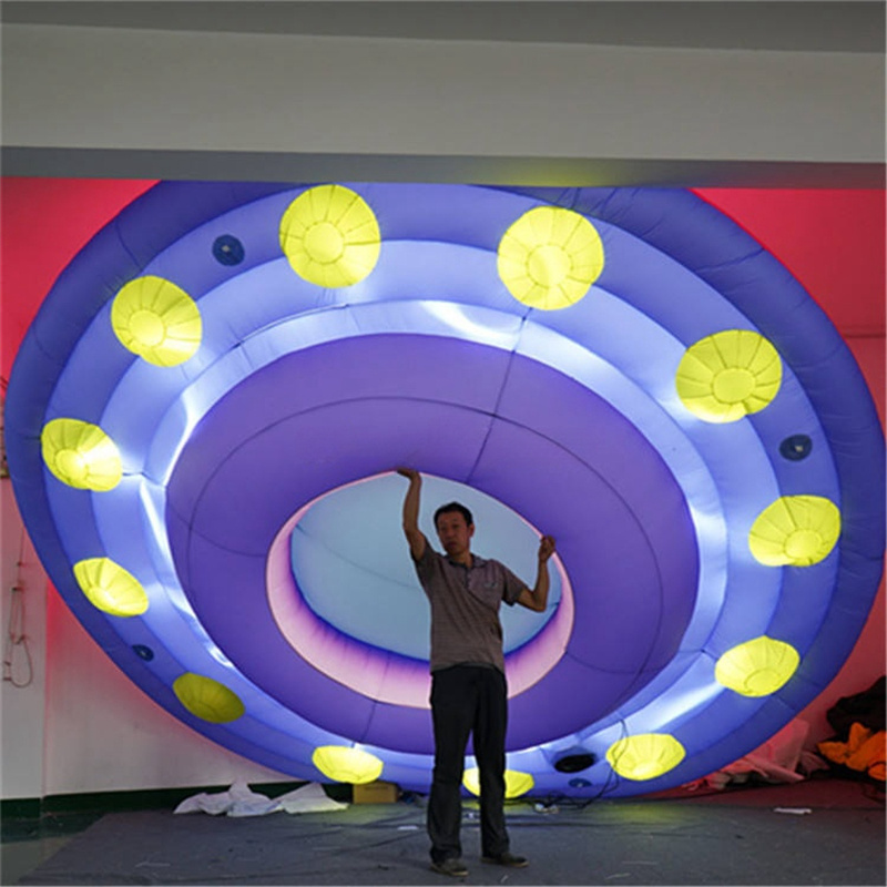 inflatable Led Lighting Inflatable UFO Hanging Flying Saucer Balloon Giant Spaceship