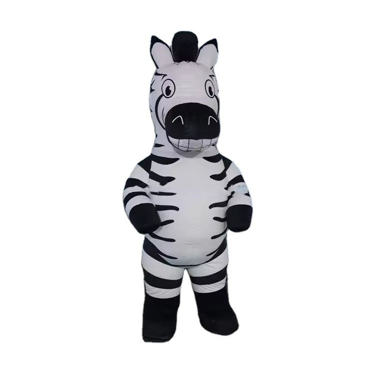 Inflatable Lovely Zebra Animal Cosplay Mascot Blow-up Costume for Adults