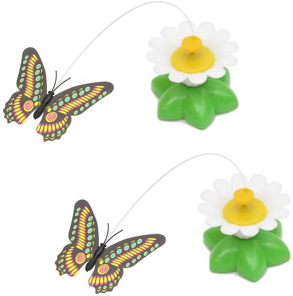 Hot Best Selling Electronic Butterfly Shape Interactive Cat Toy Rotating Lifelike Cat Teaser Toy Pet Toy