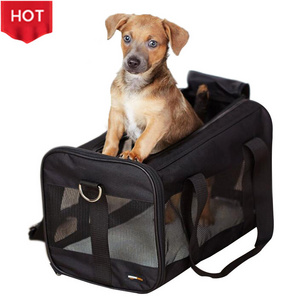 Folding Portable Cat Dog Carrier Dual-Use Breathable Travel Pet Carriers Pet Cages Carriers