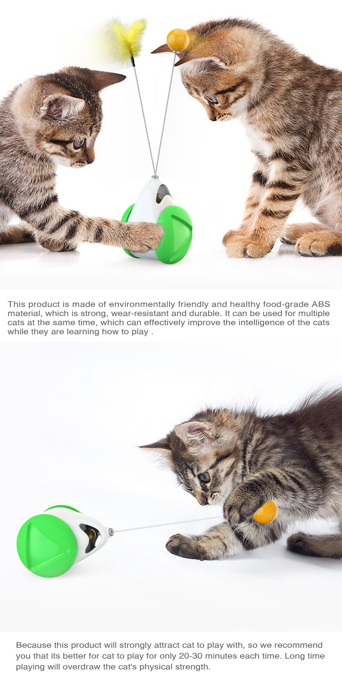 2020 HAOJI Cat Toys Chaser Balanced Interactive Teaser Stick Set  Laser Chasing Toy Christmas Dog Interactive Plush Pet Toy