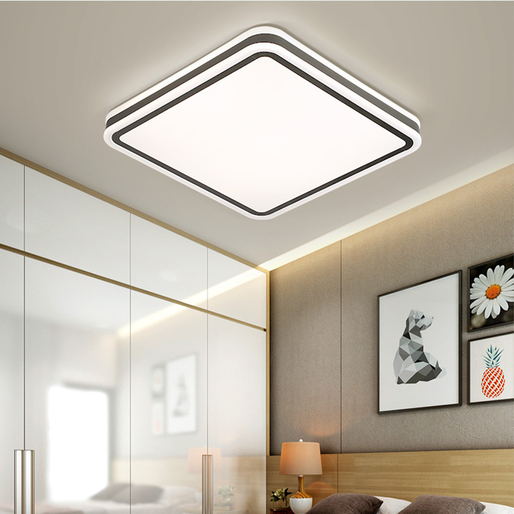 2700-6500k led ceiling light flush mount light fixtures 72w 100im/w square modern ceiling lamp for bathroom, bedroom, kitchen