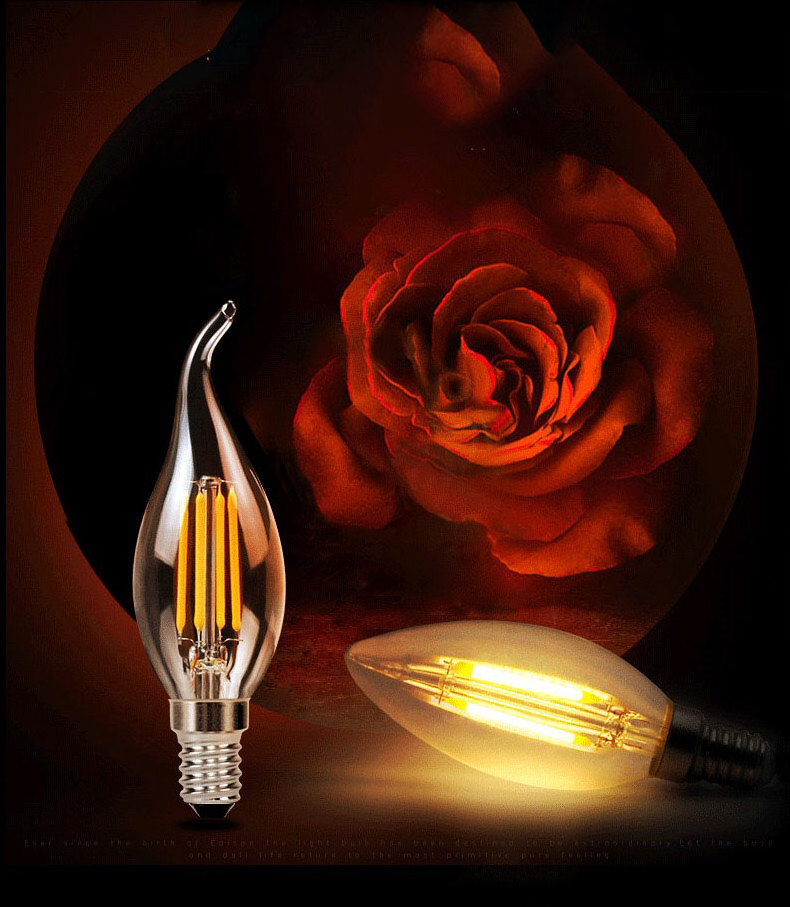 Luxury ambience lamp E14 E27 B22 Led Edison bulb for restaurant bar home 2w led bulb edison Filament