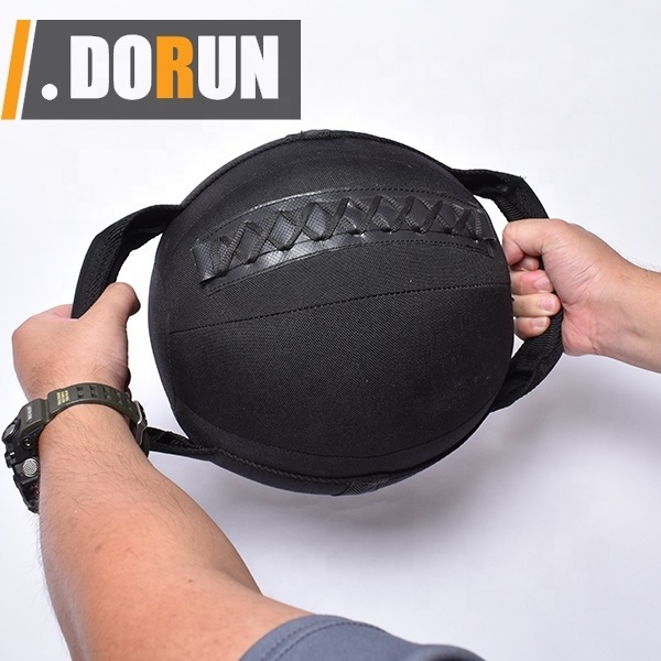 Round Fitness Sandbag with Two Handles - Heavy Duty Workout Sandbags Adjustable Weight Kettlebell