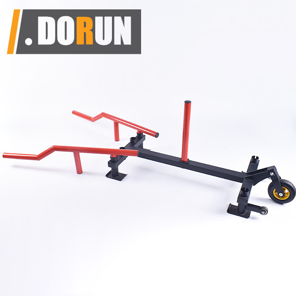 Heavy Duty Weighted Power Speed Training Sled with Shoulder Harness with folding wheels and adjustable handle