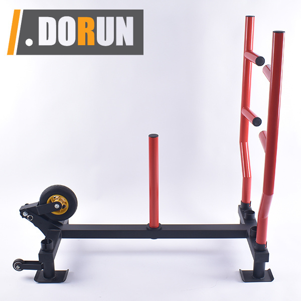 Heavy Duty Weighted Power Speed Training Sled with Shoulder Harness with folding wheels and adjustable handle