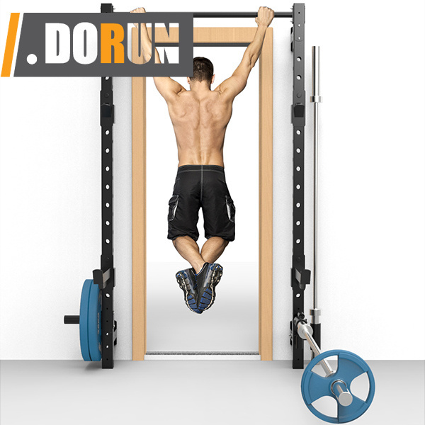 Folding Wall-Mounted Squat Rack with Pull Up Bar and J Cups. 2x2 Frame with 1-Inch Holes, and 750 lb Capacity. Free Standing