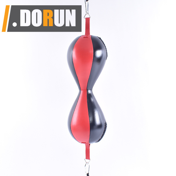 Mexican-Style Double-Double End Bag Leather MMA Muay Thai Training Punching Dodge Striking Bag Kit with Chain Hanging Swivel