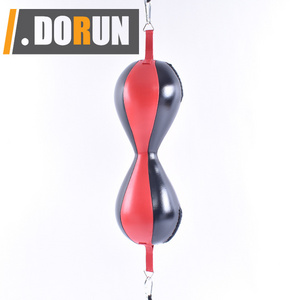 Mexican-Style Double-Double End Bag Leather MMA Muay Thai Training Punching Dodge Striking Bag Kit with Chain Hanging Swivel