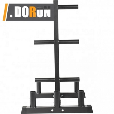 2 inch Weight Plate Tree and Bar Holder Weight Plate Rack Tree w/ 2 Barbell Holder for Home Gym Storage