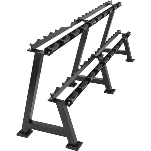 2 Tier Dumbbell Rack Stand Only, Metal Steel Weight Storage Rack for Dumbbells (550 lbs Capacity), Weight Holder Rack