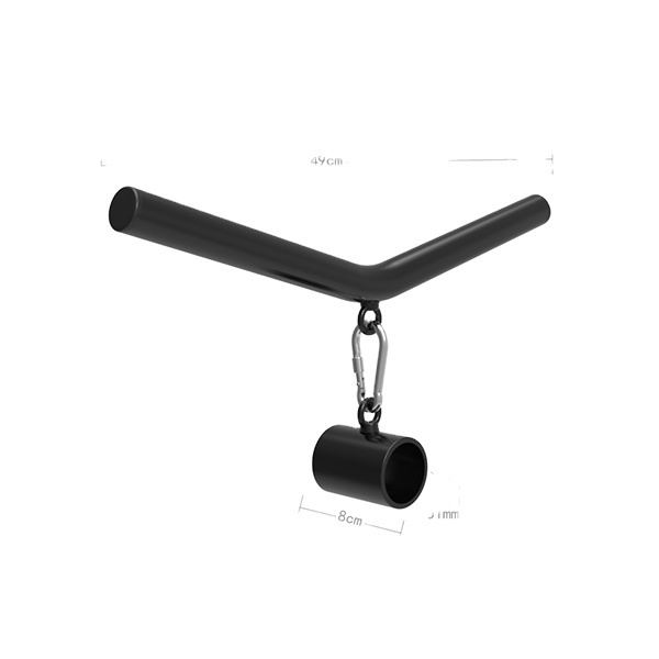 V Shape Straight Grip Landmine Handle, Steel T Bar Row Handle Bent-Over Row Back Row Handle With Eyelet Hook